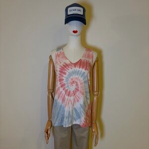 Old Navy V-Neck Tie-Dye Cotton Tank Top - Small